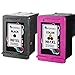 InkTonerBox (1 Black 1 Color 2 Pack) Remanufactured HP 61 XL Ink Cartridges Show Ink Level