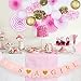 Premium Baby Shower Decorations for Girl Bundle & Large Its a Girl Pre-Strung Banner, Pink and Gold decoration Set + Free Printable Games Ebook by Junibel