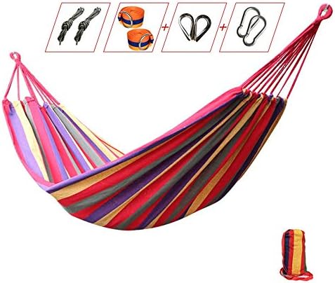 JTH Hammock Swing,Quick Dry Hammock Folding Curved Bamboo Spreader Bar Portable Hammock For Camping Outdoor Patio Yard, Water Resistance (Color : Red, Size : 2x1 m)