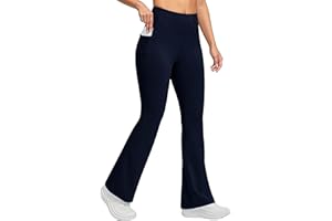Womens Yoga Leggings Fleece Lined Pants Thick Thermal Winter Pant High Waisted Flare Leggings