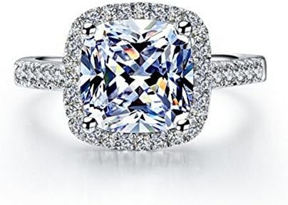 TenFit Jewelry 3 Carat VVS1 Simulated Diamond Engagement Ring for Women Silver Wedding Jewelry