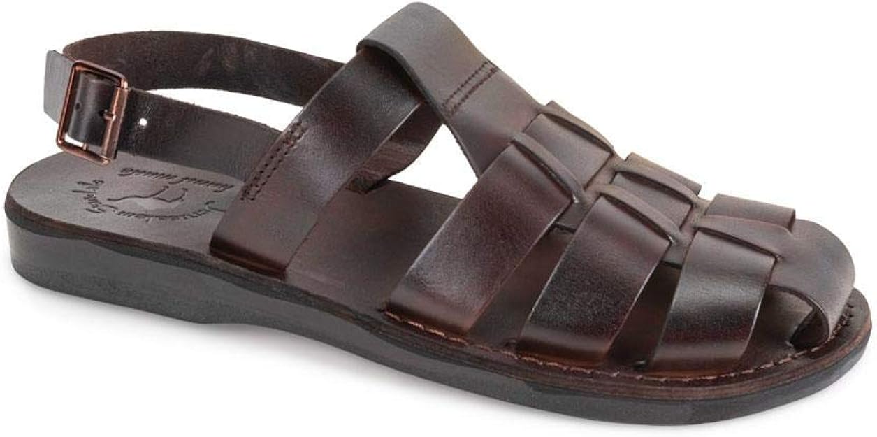 90's Brown Leather Fisherman Block Heel Fisherman Sandals Size 8.5 | Fisherman sandals, Brown 