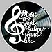 Music is What Feelings Sound Like Inspirational Quote on a REAL Repurposed Vintage Vinyl Record Album