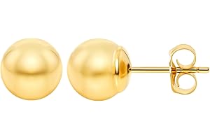 Oliver & Navy 14k Gold Ball Earrings Gold Stud Earrings For Women Hypoallergenic Earrings Gold Earrings For Women (3mm-8mm)