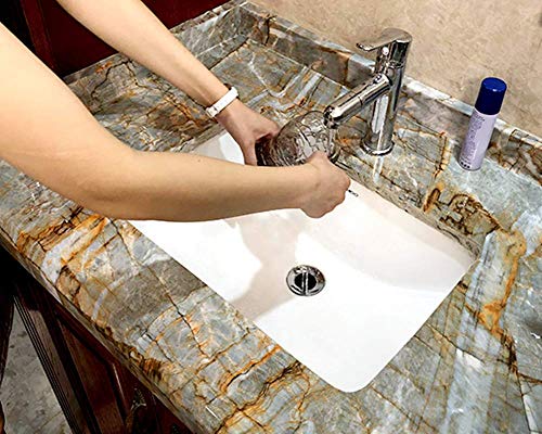 Moyishi Vatican Granite Look Marble Gloss Film Vinyl Self Adhesive Counter Top Peel Stick Wall Decal 12''x79''