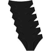 FINETOO 6 Pack Women&rsquo;s Seamless Hipster Underwear No Show Panties Invisibles Briefs Soft Stretch Bikini Underwears XS-XL