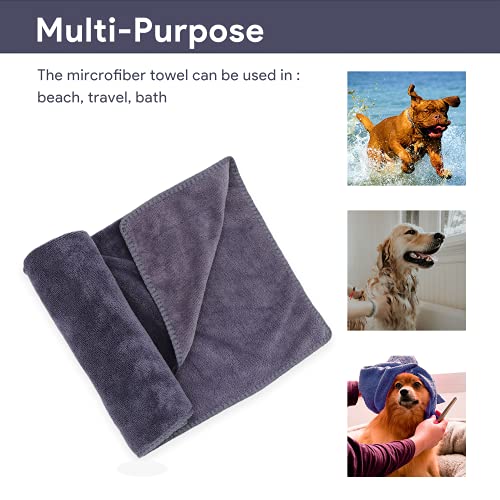 IEDASING\'S CHOICE Dog Towel Pet Towel Microfiber Material 2 Pack Super Absorbent Quick Drying Machine Washable Suitable for Dog Puppy Pet Bathing Beach and Multi-Use, 31inch,Sealed Package