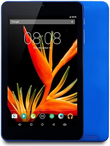 Alldaymall Tablet with 64 bits Quad Core CPU, 7'' HD 1920x1200 IPS Display, Android 5.1 Lollipop, 1GB RAM 16GB Flash, Wi-Fi, Bluetooth, Dual Camera - Blue