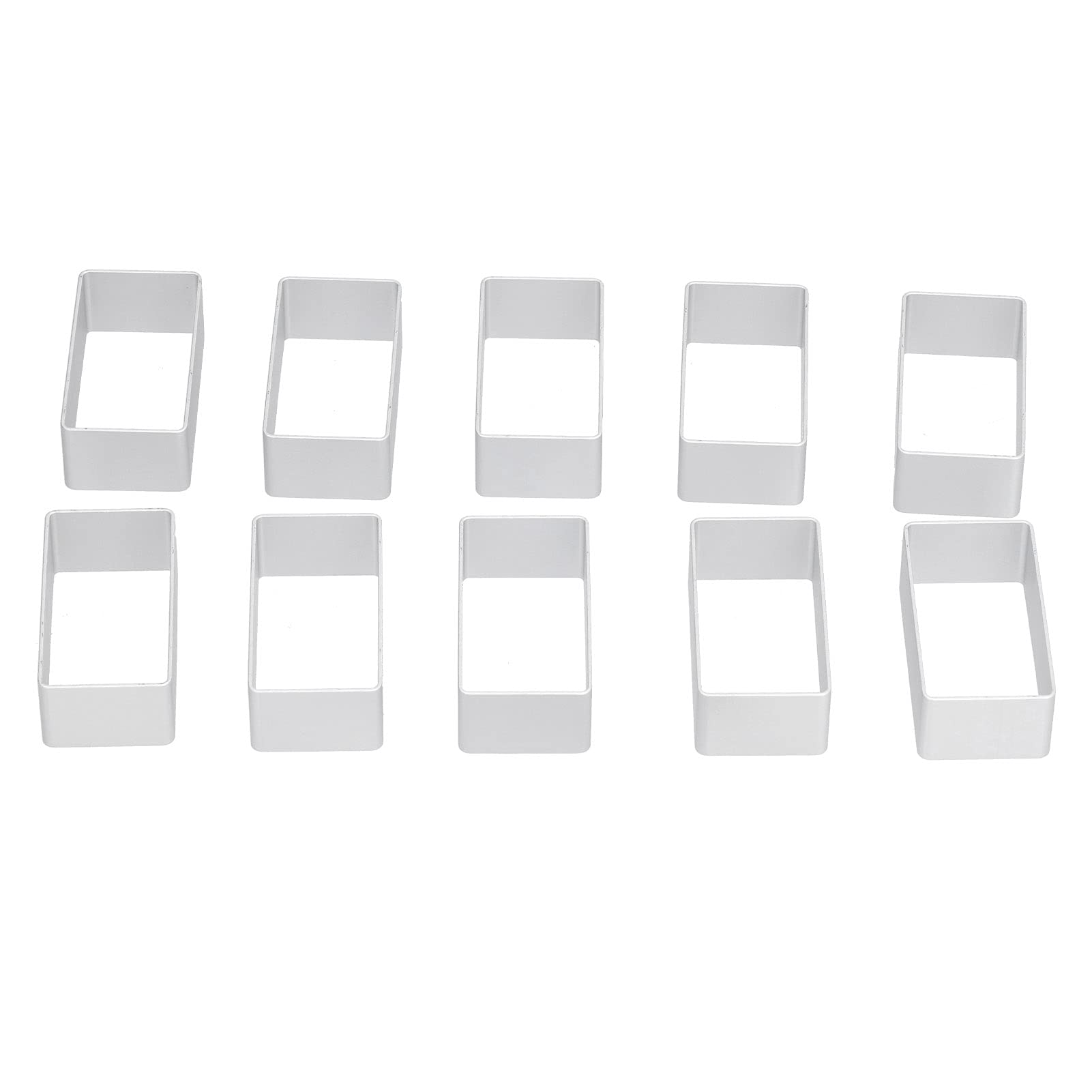 10 Pcs/Set Stainless Steel Moon Cake Moulds, Cookie Cake Moulds Small Cookie Baking Moulds Set for Family Gatherings and Holidays(Big Rectangle)(Big Rectangle)