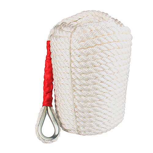 Bang4buck Twisted Braid Anchor Rope, 3/4 inch 200 Feet Polypropylene Dock Lines for Boat/Sailboat Mooring, Docking, Towing- with Thimble and 12592LB Breaking Strain - Thumbnail 7