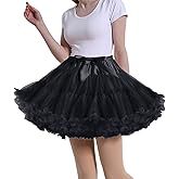 MeiLiMiYu Women's Petticoat Skirt Adult Puffy Tutu Skirt Layered Ballet Tulle Pettiskirts Dress Costume Underskirt