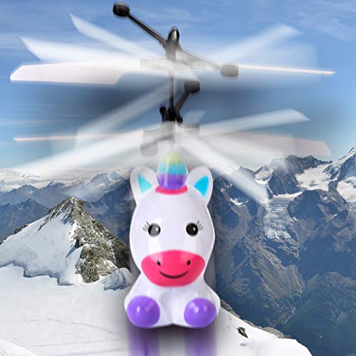 Aobiny Flying Mini RC Infraed Induction The Robot Flashing Light Toys for 6 Year Old Boys Girls Kids ,Mini Remote Controlled Robot for Birthday Holiday Xmas Gift (B)