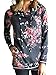 Famulily Women's Floral Printed Casual Long Sleeve Hoodie Pullover Sweatshirts (X-Large, Dark Grey-2)