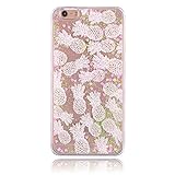 NJUTech Adorable Fashion Design Flowing Liquid Quicksand Floating Luxury Bling Glitter Sparkle Love Heart Hard Case for Apple iPhone 6S, iPhone6(4.7")-Cute Pineapple
