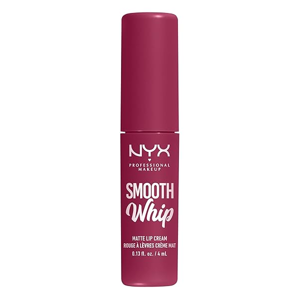 NYX PROFESSIONAL MAKEUP SMOOTH WHIP MATTE LIP CREAM, LONG LASTING, MOISTURIZING, VEGAN LIQUID LIPSTICK – FUZZY SLIPPERS (WARM PLUM)