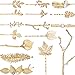 16 Pieces Metal Leaf Hair Clips Gold Silver Vintage Retro Hair Pin Minimalist Decorative Hair Barrettes Crystal Bobby Pins for Women Girls Hair Accessories