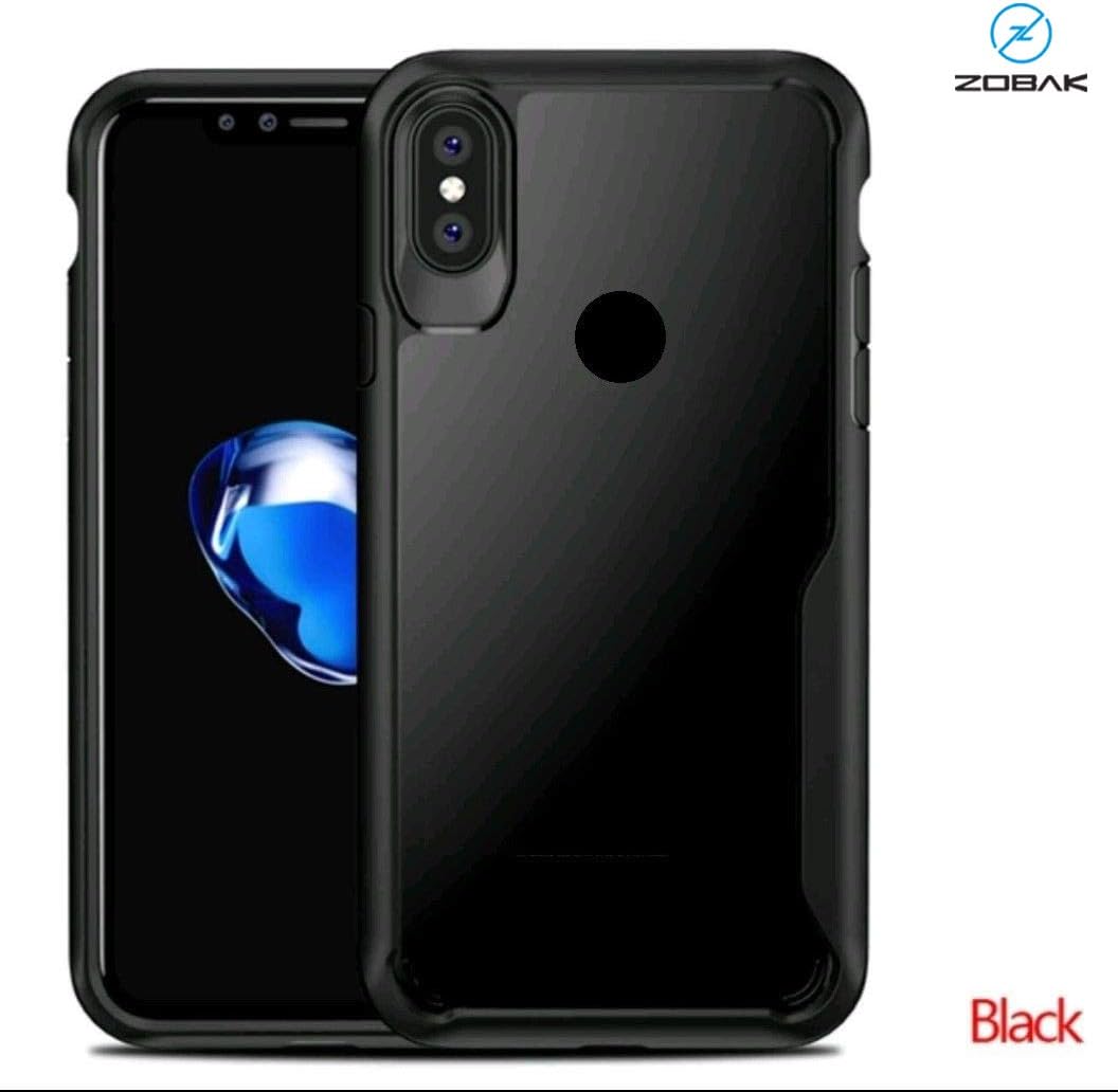 Zobak Transparent Acrylic and TPU Back Cover with Shockproof Bumper Case 360 Degree Protection for XIAOMI REDMI 6 PRO (Black)
