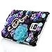 Note 4 Case,Galaxy Note 4 Case - Mavis's Diary 3D Handmade Bling Crystal Luxury Full Diamonds Shiny Music Note Blue Purple Flower Hard Back Case Black Cover for Samsung Galaxy Note 4 SM-N910S SM-N910C