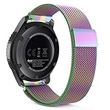 MoKo Gear S3 Watch Band, Milanese Loop Stainless Steel Mesh Smart Watch Strap for Samsung Gear S3 Frontier / S3 Classic/Galaxy Watch 46mm / Moto 360 2nd 46mm Smartwatch, Colorful