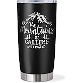 Coolertaste Best Gifts For Outdoor Lovers, The Mountains Are Calling 20oz Tumbler Cup, Gift For Outdoor Enthusiasts, Mountain Coffee Mug, Climber Hiking Presents, Mountaineering Camping Gift Ideas