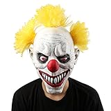 XIAO MO GU Latex Halloween Party Cosplay Face Mask Clown Costumes Mask(Yellow Hair)