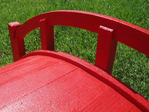 SamsGazebos Miniature Japanese Wood Garden Bridge, Red, Assembled, 25" Long X 11" Tall X 11-1/2" Wide, Made in USA (Renewed)