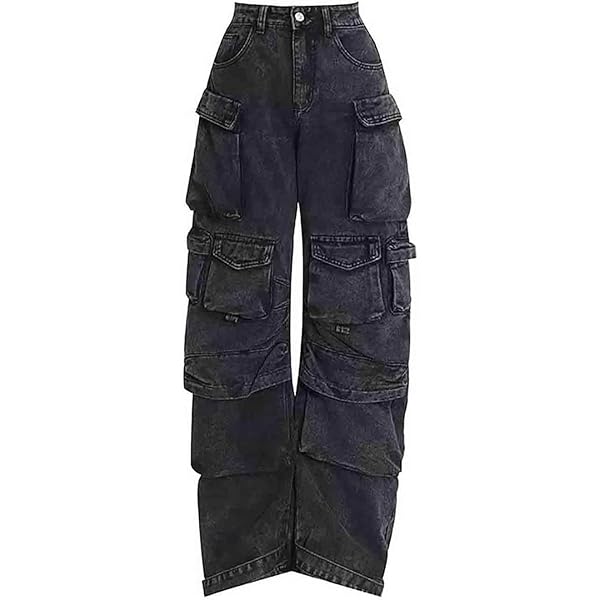 BXCNCKD Women's Baggy Cargo Pants Y2K Clothing Multi-Pocket
