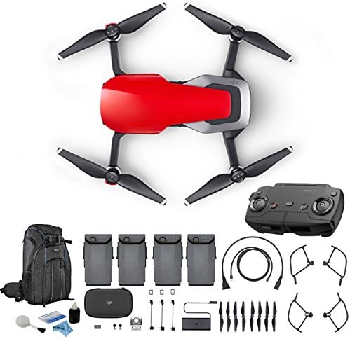 DJI Mavic Air Travel Bundle - Flame Red - Includes 3 Spare DJI Intelligent Flight Batteries (4 Total) + Travel Drone Backpack + eDigitalUSA Cleaning Kit