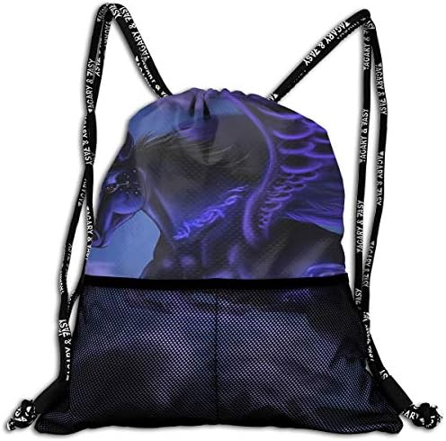 Mr.Roadman 3D Print Leisure Bundle Backpack Handsome Flying Horse Graphics Portable Drawstring Bag Sport Bag Yoga Runner Daypack Polyester Shoe Bags