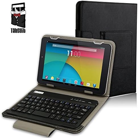 Tabsuit 10.1'' Keyboard Case - Ultra Slim Stand Cover with Magnetically Detachable Wireless Bluetooth Keyboard for Dragon Touch 10.1 inch Tablet and more 10.1'' / 9.7'' Tablet