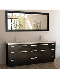Design Element Moscony Double Sink Vanity Setwith Espresso Finish, 72-Incch