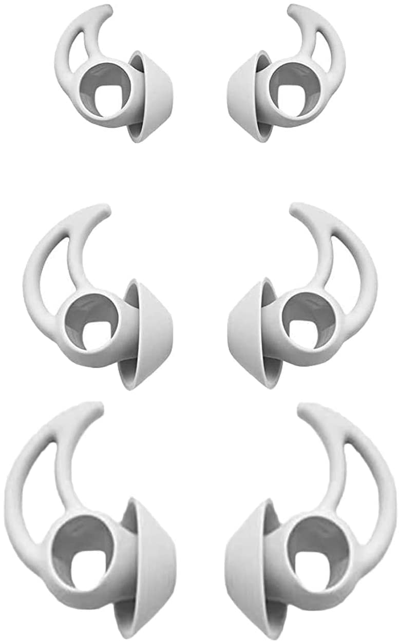 Adhiper Ear Plugs Replacement Silicone Earbuds 6 Pieces Ear Plugs is Compatible for Bose Sports Earbuds True Wireless In-Ear Headphones (white)