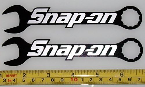 Snap On 12 Point Wrenches HQ Vinyl Decals! Silver Metallic on High Gloss Black Set of 2 at 6in x 1.2in each