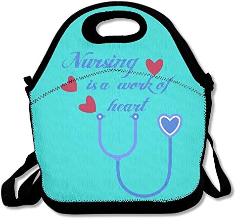 Nursing Mint Green Lunch Bags Insulated Travel Picnic Lunch Box Tote Handbag With Shoulder Strap For Women Teens Girls Kids Adults