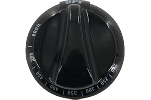 GYOFFULL WB03K10037 Thermostat Stove Control Knob Black Compatible with GE & Hotpoint Range Oven Kitchen Burner Accessories Replace Numbers AP2014849, 242683, AH225986 (1PC)