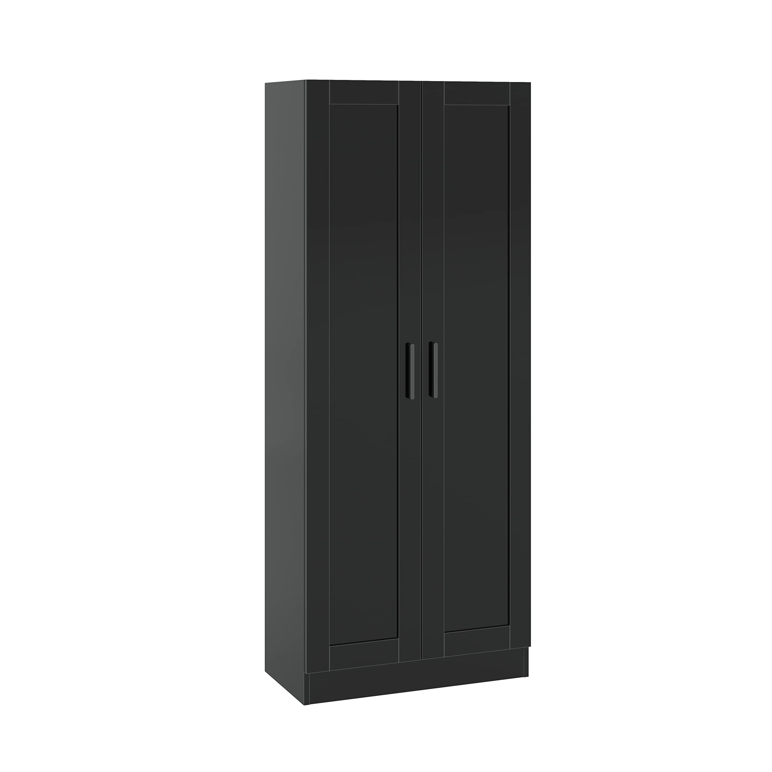 Photo 1 of Panana Wooden Storage Cabinet, Narrow Pantry Cabinets Free Standing Tall Storage Cabinet with 2 Doors and Shelves (Black)