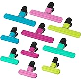 GBYMIUY Chip Bag Clips, 10 Pack Food Bag Clips, Large Bag Clips for Food Storage with Air Tight Heavy Seal Grip (Assorted Siz