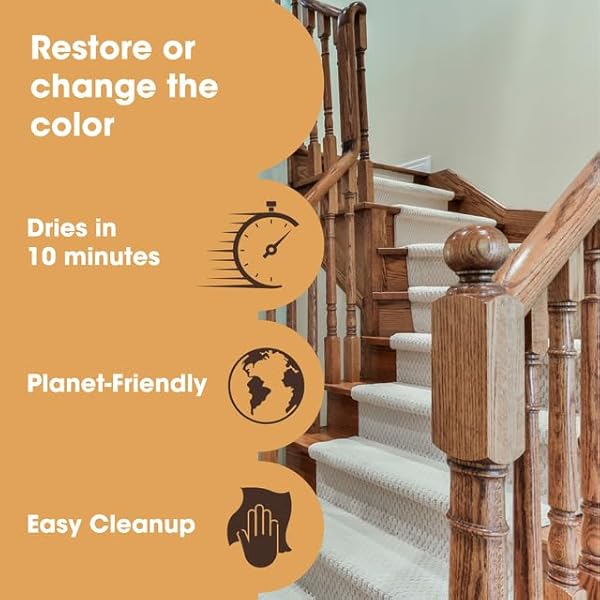 FURNITURE CLINIC WOOD STAIN | DARK OAK | WATER BASED | FAST DRYING, LOW ODOR, & NON-TOXIC | FOR INDOOR & OUTDOOR FURNITURE AND MORE | MULTIPLE FINISHES | (17OZ / 500ML)