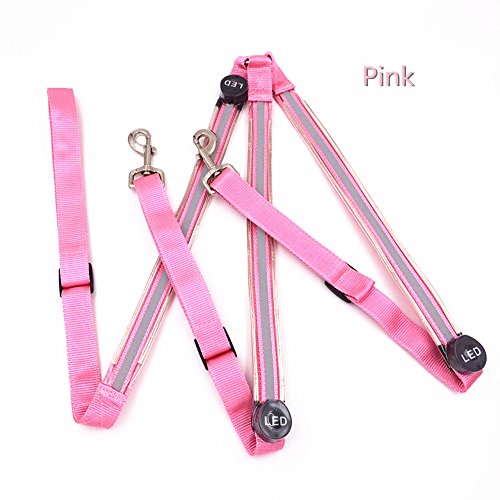 Upgraded LED Horse Breastplate Collar, USB Rechargeable Equestrian Riding Horse Bridle Halter Safety Light Horses Neck Belt Equipment Horsing Accessory - pink