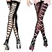 kilofly Black Thigh Highs Combo [Set of 2 Pairs] - Cross Net Back & Pink Bowknots