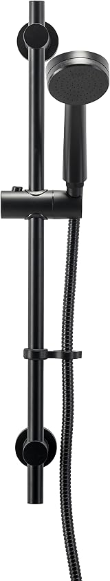 Croydex Presion Matte Black Shower Riser Rail Kit 68cm 1.5m Hose view 3