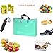 50Pcs Teal Merchandise Bags with Handles with Bottom Gusset, Yookeehome Durable Plastic Boutique Gift Bags, 25x35cm