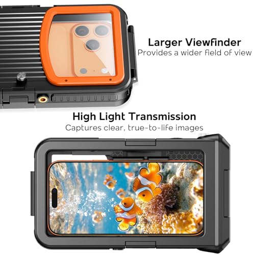 WindRen Funda Impermeable Móvil Compatible con iPhone 17/17 Air/17 Pro/17 Pro Max/16/16 Plus/16 Pro/16 Pro Max/15/14, Tamaños Universales [5,4-6,9 Pulgadas], IP68, para Buceo, 15 m/50 pies