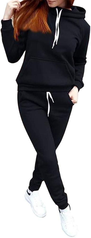 Minetom Tuta Donna Tute da Ginnastica Invernale 2 Pezzi Felpa con Zip per  Corsa Completi Sportivi Abbigliamento con Cappuccio Rivestimento Pantaloni Tuta  Tute da ginnastica Abbigliamento berjaya.edu.my