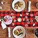 Aneco 2 Pack 13 x 108 Inches Checkered Table Runner Cotton Table Runner Trendy Modern Plaid Design Tablerunner Elegant Decor for Indoor Outdoor Events Red and Black