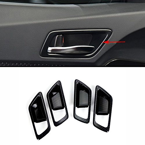 2016-2018 For Toyota C-HR Interior Door Handle Bowls Cover Decor Trim ABS Plastic 4pcs (Black) - Thumbnail 5