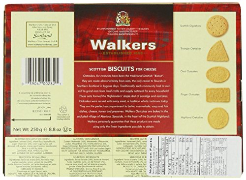 WALKER’S SHORTBREAD ASSORTED OAT CRACKERS, SCOTTISH BISCUITS FOR CHEESE, 8.8 OZ BOX