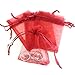 Akstore 100PCS 4x6inch (10x15cm) Drawstring Organza Jewelry Favor Pouches Wedding Party Festival Gift Bags Candy Bags (Red)