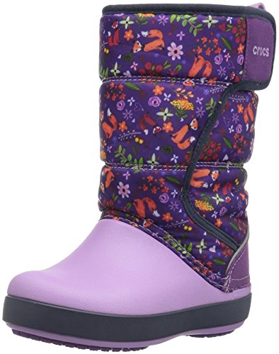 crocs Kids' LodgePoint Graphic K Snow Boot, Ultraviolet/Iris, 8 M US Toddler