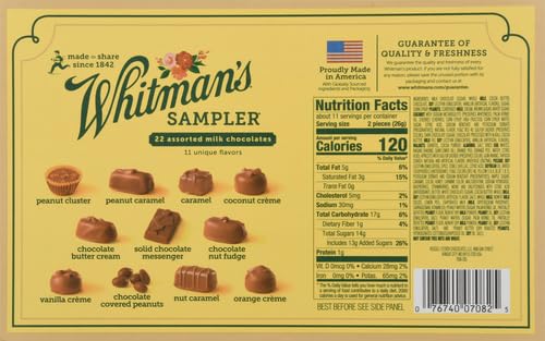 WHITMAN’S SAMPLER MOTHER’S DAY MILK CHOCOLATES GIFT BOX, 10 OUNCE (22 PIECES)